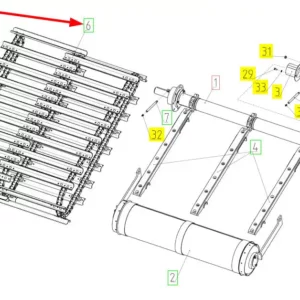 Oryginalny łańcuch przenośnika o numerze katalogowym 101811621, stosowany w kombajnach zbożowych marki Rostselmash schemat.