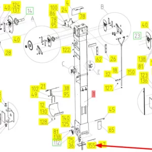 Oryginalny łańcuch elewatora o numerze katalogowym 101819984, stosowany w kombajnach zbożowych marki Rostselmash schemat.
