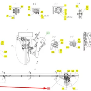 Oryginalny przewód hydrauliczny o numerze katalogowym 101826443, stosowany w hederach zbożowych marki Rostselmash. Schemat