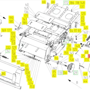 Oryginalna obudowa napędów przenośnika pochyłego o numerze katalogowym 101826873, stosowana w kombajnach zbożowych marki Rostselmash- schemat.
