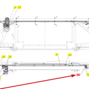 Oryginalna nakrętka zabezpieczająca o numerze katalogowym 101827400, stosowana w hederach zbożowych marki Rostselmash. Schemat