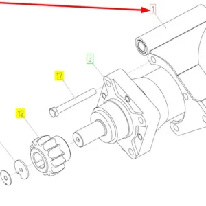 Oryginalna dźwignia silnika hydraulicznego o numerze katalogowym 101829652, stosowana w kombajnach zbożowych marki Rostselmash schemat.