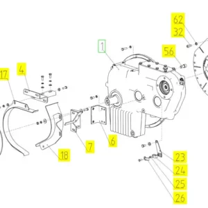 Oryginalna tarcza sprzęgłowa o numerze katalogowym 101832163, stosowana w kombajnach zbożowych marki Rostselmash. schemat