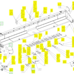 Oryginalna płytka o numerze katalogowym 101834648, stosowana w hederach zbożowych marki Rostselmash. schemat