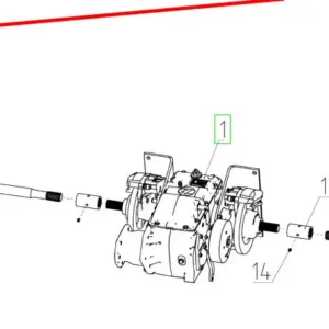 Oryginalna lewa strona reduktora o numerze katalogowym 101835313, stosowana w kombajnach zbożowych marki Rostselmash.