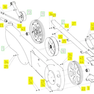 Oryginalny napinacz o numerze katalogowym 101836733, stosowany w kombajnach zbożowych marki Rostselmash schemat