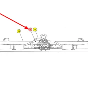 Oryginalny wąż wysokociśnieniowy o numerze katalogowym 101839025, stosowany w kombajnach zbożowych marki Rostselmash schemat.