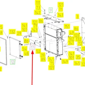 Oryginalne łopatki wiatraka o numerze katalogowym 101842396, stosowane w kombajnach zbożowych marki Rostselmash- schemat.