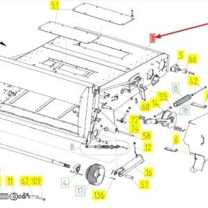 Oryginalna rama podajnika pochyłego o numerze katalogowym 101846063, stosowana w kombajnach zbożowych marki Rostselmash schemat.
