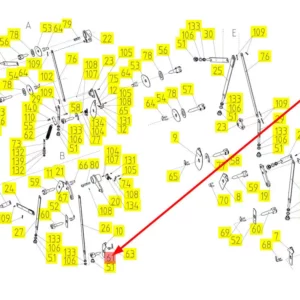 Oryginalne widełki regulacji klepiska o numerze katalogowym 101846360, stosowane w kombajnach zbożowych marki Rostselmash schemat.