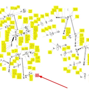 Oryginalne widełki regulacji klepiska o numerze katalogowym 101846361, stosowane w kombajnach zbożowych marki Rostselmash schemat.
