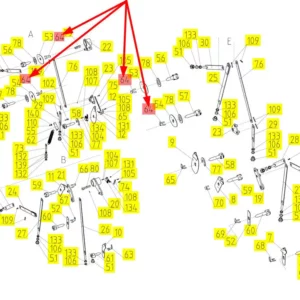 Oryginalne widełki regulacji klepiska o numerze katalogowym 101846362, stosowane w kombajnach zbożowych marki Rostselmash schemat.