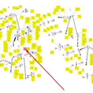 Oryginalne widełki regulacji klepiska o numeraze katalogowym 101846364, stosowane w kombajnach zbożowych marki Rostselmash schemat.