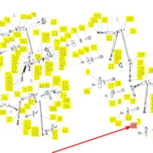 Oryginalne widełki regulacji klepiska o numerze katalogowym 101846372, stosowane w kombajnach zbożowych marki Rostselmash schemat.