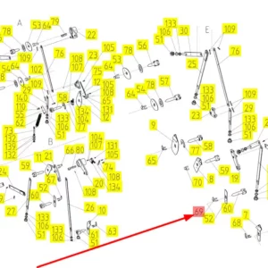 Oryginalne widełki regulacji klepiska o numerze katalogowym 101846373, stosowane w kombajnach zbożowych marki Rostselmash schemat.