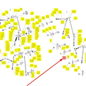 Oryginalne widełki regulacji klepiska o numerze katalogowym 101846374, stosowane w kombajnach zbożowych marki Rostselmash schemat.