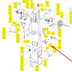 Oryginalny ło numerze katalogowym 101847439, stosowany w kombajnach zbożowych marki Rostselmash schemat.