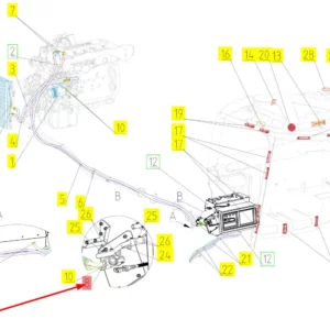Oryginalny pierścień oring o numerze katalogowym 101848371, stosowany w kombajnach zbożowych marki Rostselmash schemat.