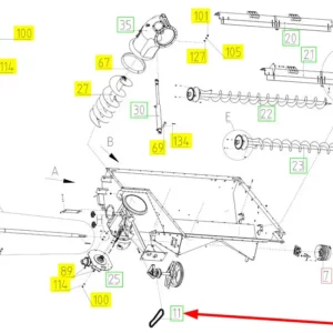 Oryginalny łańcuch rolkowy o numerze katalogowym 101853870, stosowany w kombajnach zbożowych marki Rostselmash schemat.