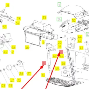 Oryginalny nit o numerze katalogowym 101861709, stosowany w kombajnach zbożowych marki Rostselmash- schemat.