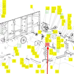 Oryginalna śruba M10 x 40 o numerze katalogowym 101863281, stosowana w kombajnach zbożowych marki Rostselmash- schemat.
