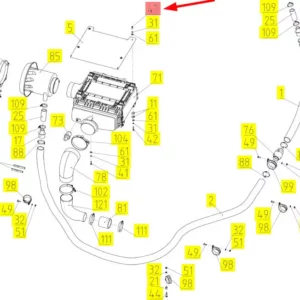 Oryginalna śruba M6 x 20 o numerze katalogowym 101863321, stosowana w kombajnach zbożowych marki Rostselmash- schemat.