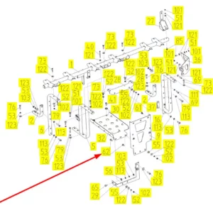 Oryginalna śruba zamkowa o wymiarach M10 x 30, klasie twardości 8.8 i numerze katalogowym 101864025, stosowana w kombajnach zbożowych marki Rostselmash schemat.