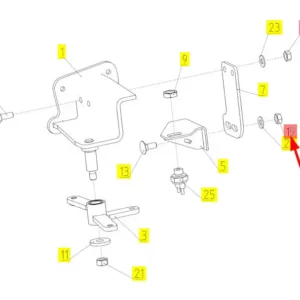 Oryginalna nakrętka o wymiarze M10 i numerze katalogowym 101864035, stosowana w kombajnach zbożowych marki Rostselmash schemat.