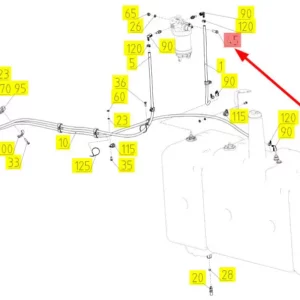 Oryginalna śruba M12 x 40 mm o numerze katalogowym 101864495, stosowany w kombajnach zbożowych marki Rostselmash- schemat.