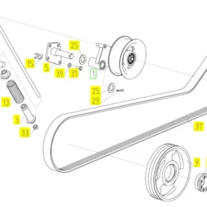 Oryginalny drążek napinacza o numerze katalogowym 101865908, stosowany w kombajnach zbożowych marki Rostselmash schemat