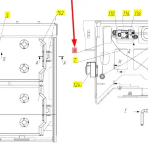 Oryginalny przewód elektryczny masowy o numerze katalogowym 101867989, stosowany w kombajnach zbożowych marki Rostselmash schemat
