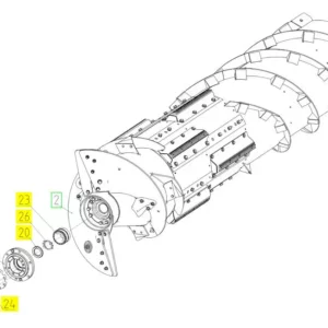 Oryginalna osłona piasty rotora o numerze katalogowym 101873845, stosowana w kombajnach zbożowych marki Rostselmash schemat.