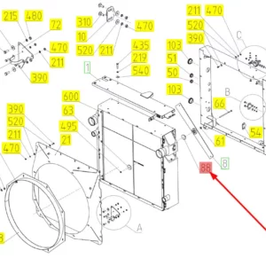 Oryginalna tuleja łopatki wentylatora o numerze katalogowym 101878983, stosowana w kombajnach zbożowych marki Rostselmash schemat.