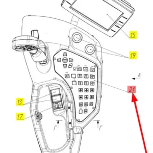 Oryiginalny panel sterujący o numerze katalogowym 101879180, stosowany w kombajnach zbożowych marki Rostselmash schemat