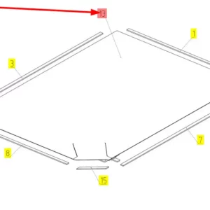Oryginalna osłona o numerze katalogowym 101879261, stosowana w kombajnach zbożowych marki Rostselmash schemat.