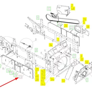 Oryginalna osłona młocarni o numerze katalogowyn 101880143, stosowana w kombajnach zbożowych marki Rostselmash schemat.