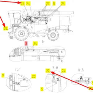 Oryginalna opaska zaciskowa o wymiarach 4,8 x 290 mm i numerze katalogowym 101880459, stosowana w kombajnach zbożowych marki Rostselmash schemat.