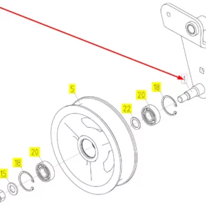Oryginalna dźwignia napinacza o numerze katalogowym 101880762, stosowana w kombajnach zbożowych marki Rostselmash schemat.