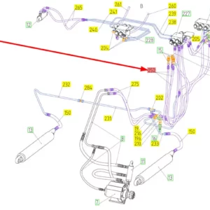 Oryginalny przewód hydrauliczny o numerze katalogowym 101881679, stosowany w kombajnach zbożowych marki Rostselmash schemat.