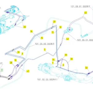 Oryginalny przewód hydrauliczny o numerze katalogowym 101881692, stosowany w kombajnach zbożowych marki Rostselmash schemat.