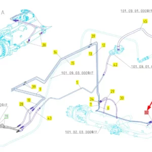 Oryginalny przewód hydrauliczny o numerze katalogowym 101881693, stosowany w kombajnach zbożowych marki Rostselmash schemat.
