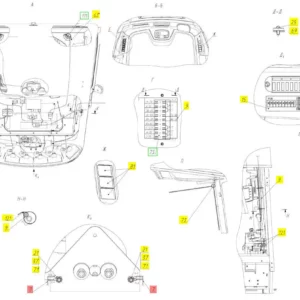 Oryginalny przełącznik elektryczny o numerze katalogowym 101882248, stosowany w kombajnach zbożowych marki Rostselmash schemat.