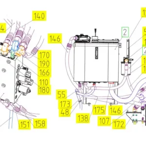 Oryginalny wąż o numerze katalogowym 101885582, stosowany w kombajnach zbożowych marki Rostselmash schemat.