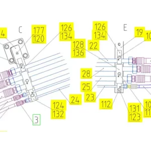 Oryginalny przewód hydrauliczny o numerze katalogowym 101885588, stosowany w kombajnach zbożowych marki Rostselmash schemat.