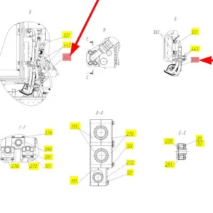 Oryginalny wąż gumowy hydrauliczny o numerze katalogowym 101885594, stosowany w kombajnach zbożowych marki Rostselmash- schemat.