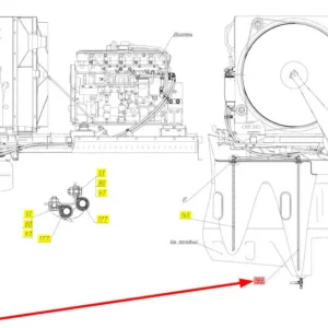 Oryginalny przewód ssący o numerze katalogowym 101887208, stosowany w kombajnach zbożowych marki Rostselmash schemat.
