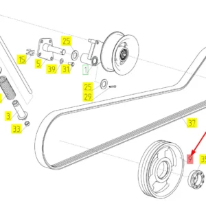 Oryginalne koło pasowe napędu przenośnika pochyłego o numerze katalogowym 101887243, stosowane w kombajnach zbożowych marki Rostselmash schemat.