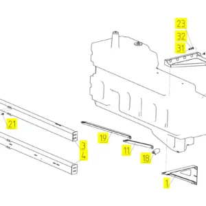 Oryginalny zbiornik paliwa o numerze katalogowym 101887695, stosowany w kombajnach zbożowych marki Rostselmash schemat.