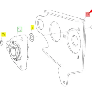 Oryginalne mocowanie ramy adaptacyjnej o numerze katalogowym 101889100, stosowane w kombajnach zbożowych marki Rostselmash schemat
