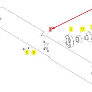 Oryginalna łopatka wentylatora o numerze katalogowym 101889563, stosowana w kombajnach zbożowych marki Rostselmash schemat.